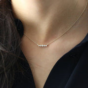 Circinius 5 Diamond Bar Silver Necklace