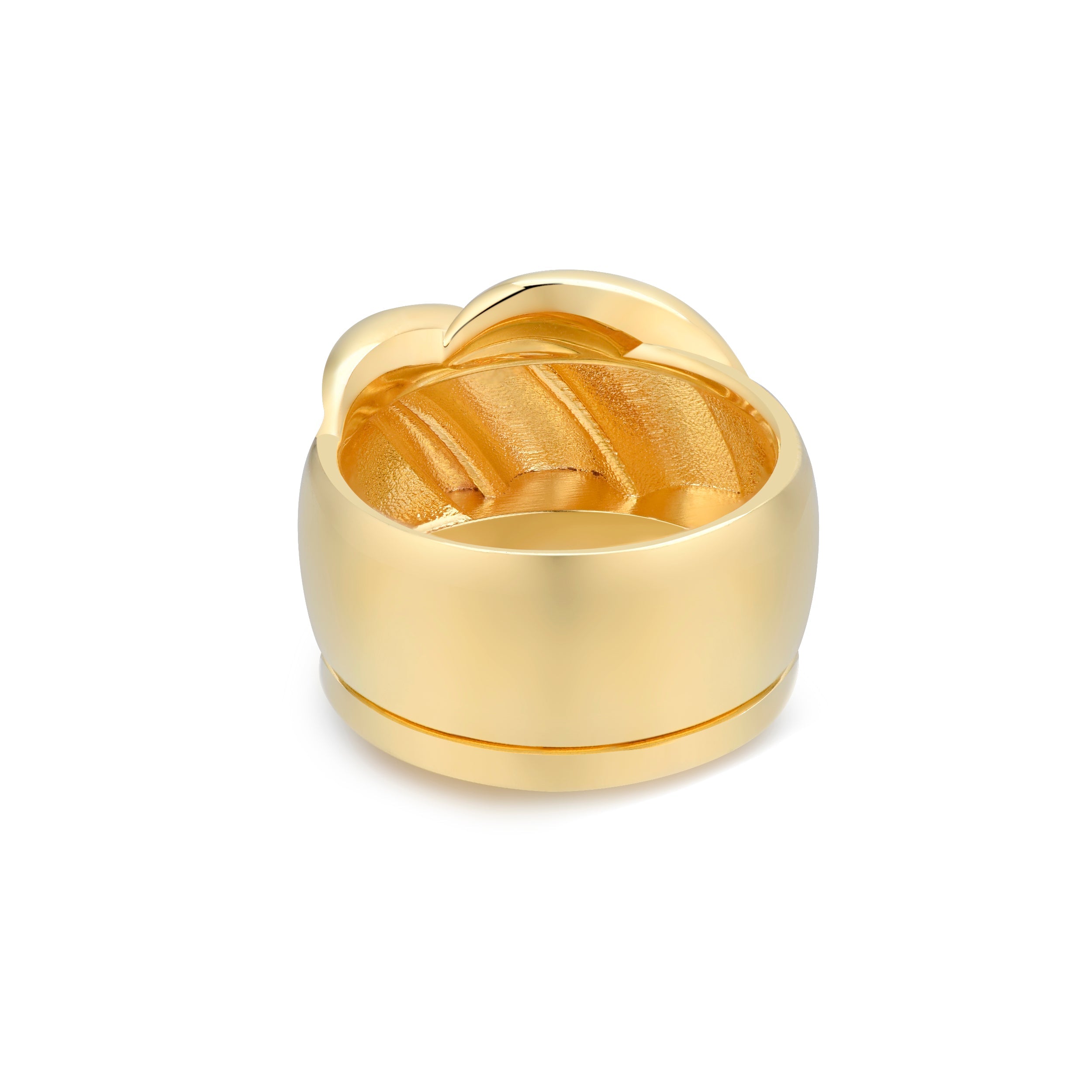 Amelia Chunky Gold Ring and Skinny White Zirconia Ring Stacker Set