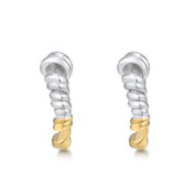 Orelia Mini Gold and Sterling Silver Hoop Earrings