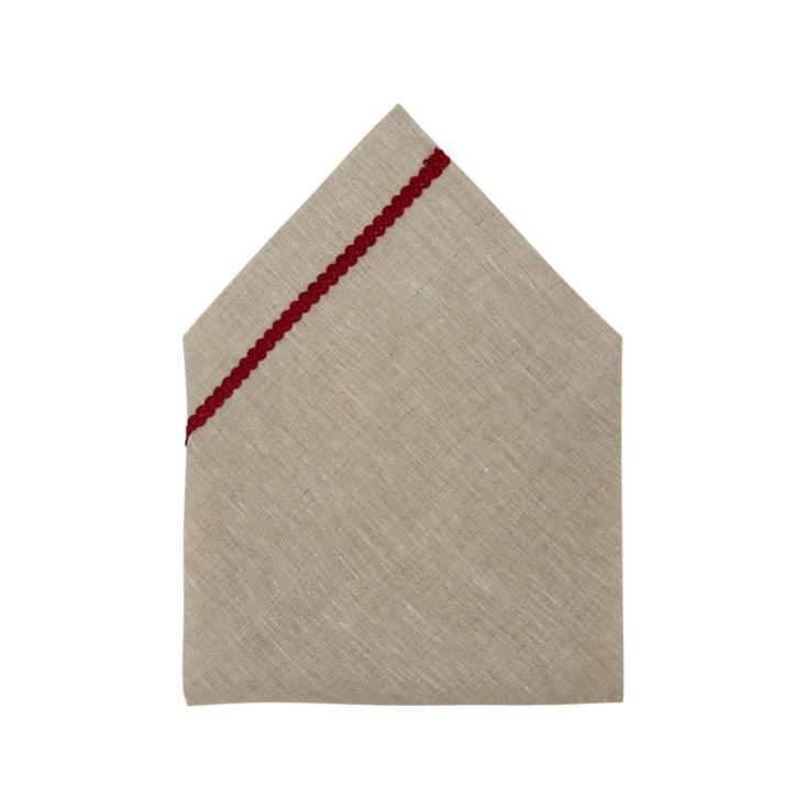 Red Striped Linen Napkins (Set of 2)
