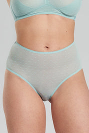 Banksia recycled-tulle high-rise briefs - Fjordland Green