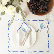 Fish Embroidery Linen Napkins (Set of 2)