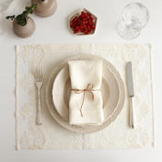 White Stripped Linen Napkins (Set of 2)