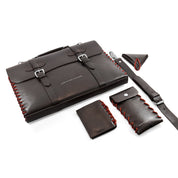Deep Brown Felrigg Leather and Rope Wallet