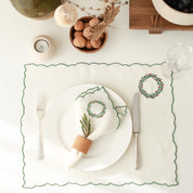 Wreath Embroidery Linen Napkins (Set of 2)