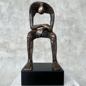 Medium Bronze Hollow Man Sculpture on stand