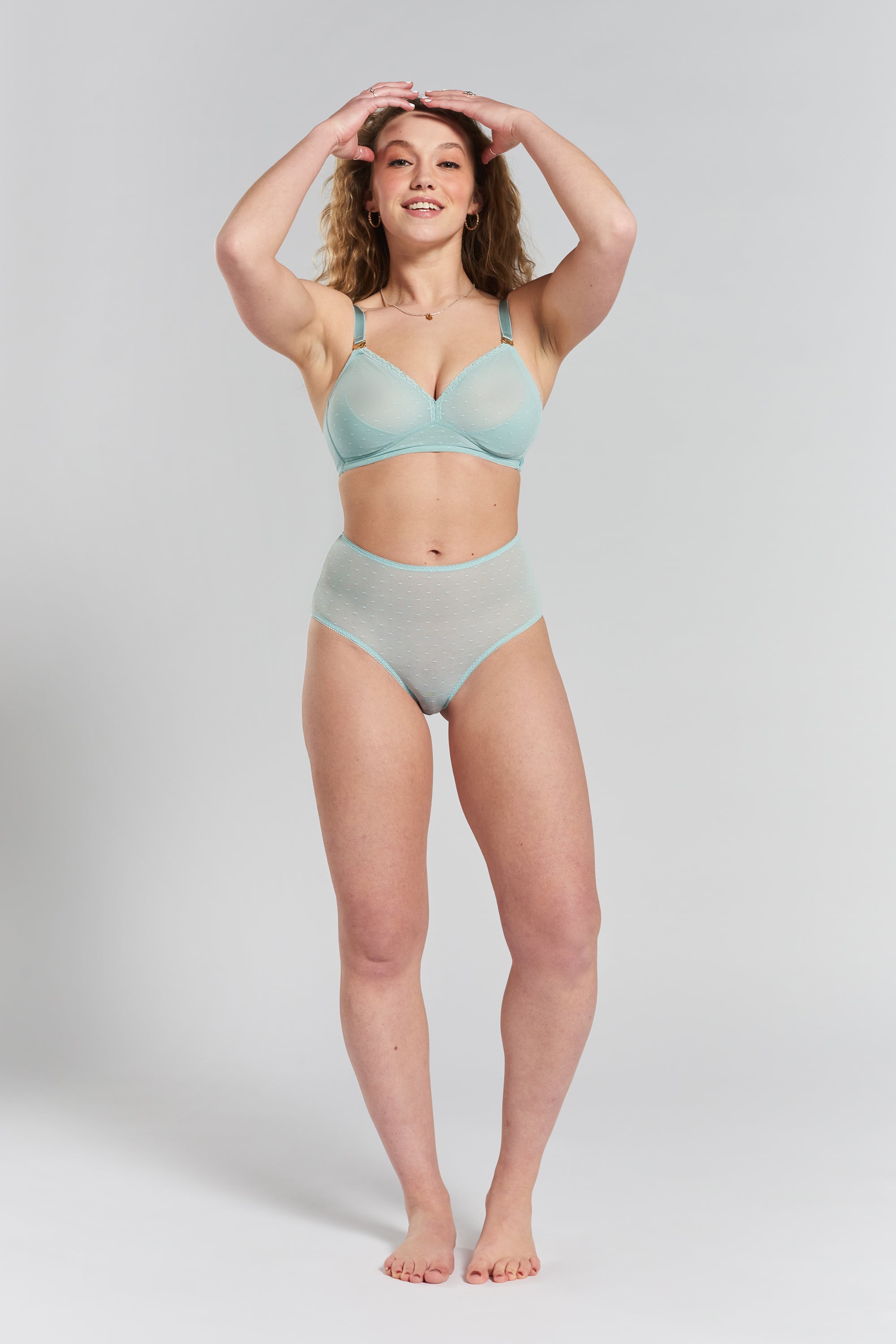 Lotus recycled-tulle soft bralette - Fjordland Green