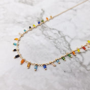 18ct Gold Plated Colourful Vibrant Multi Beaded Necklace