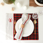 Red Striped Linen Napkins (Set of 2)