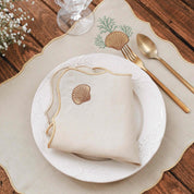 Seashell Embroidery Linen Placemats (Set of 2)