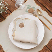 Seashell Embroidery Linen Napkins (Set of 2)