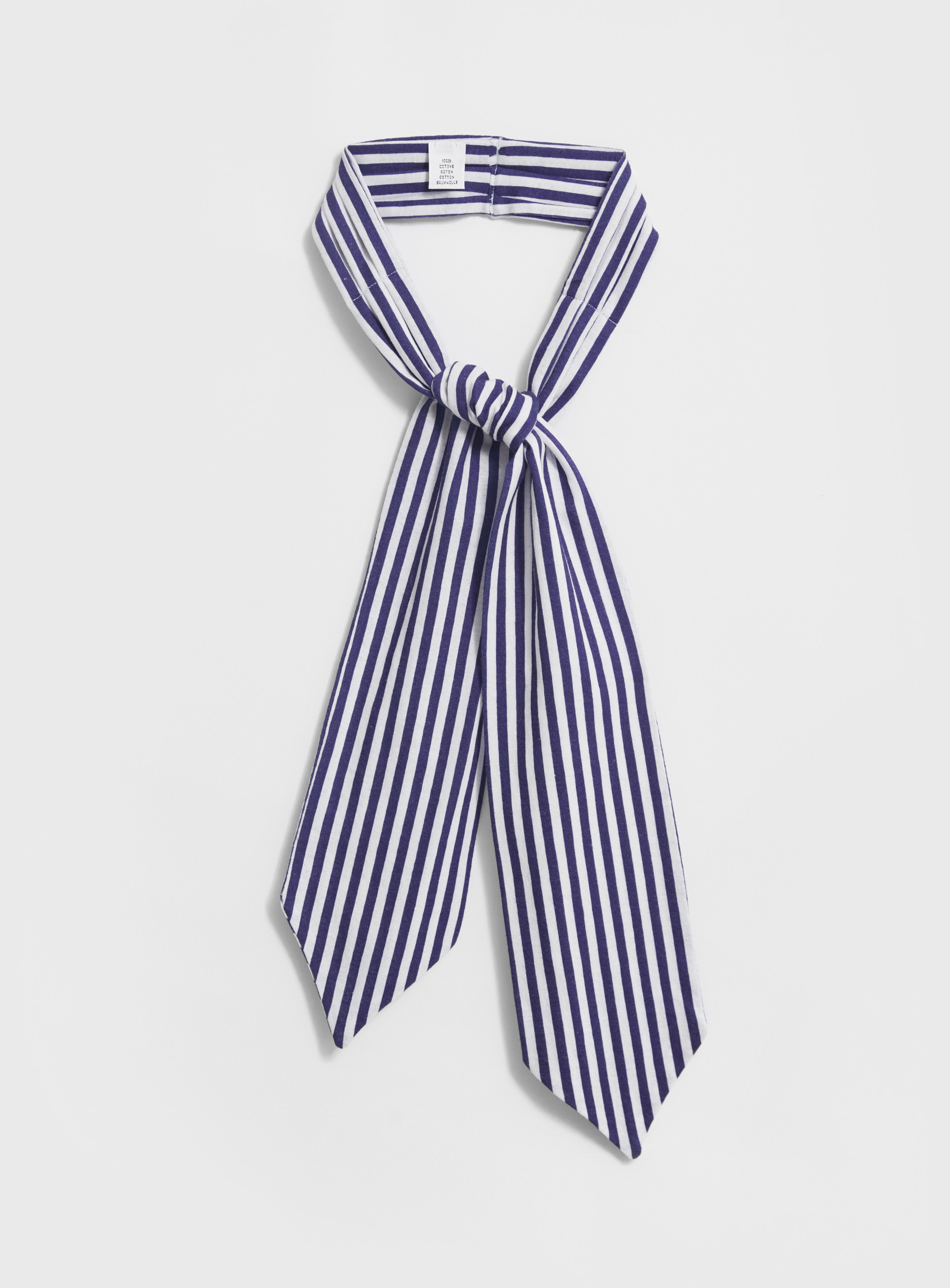 The Navy Old School Stripe Recycled Neck Scarf
