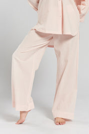 Chicory striped woven-cotton pyjama trousers - Dawnlight Coral