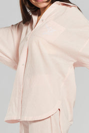 Yew striped woven-cotton shirt - Dawnlight Coral