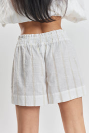 Lomandra striped woven-cotton shorts - Summer Sand
 Beige