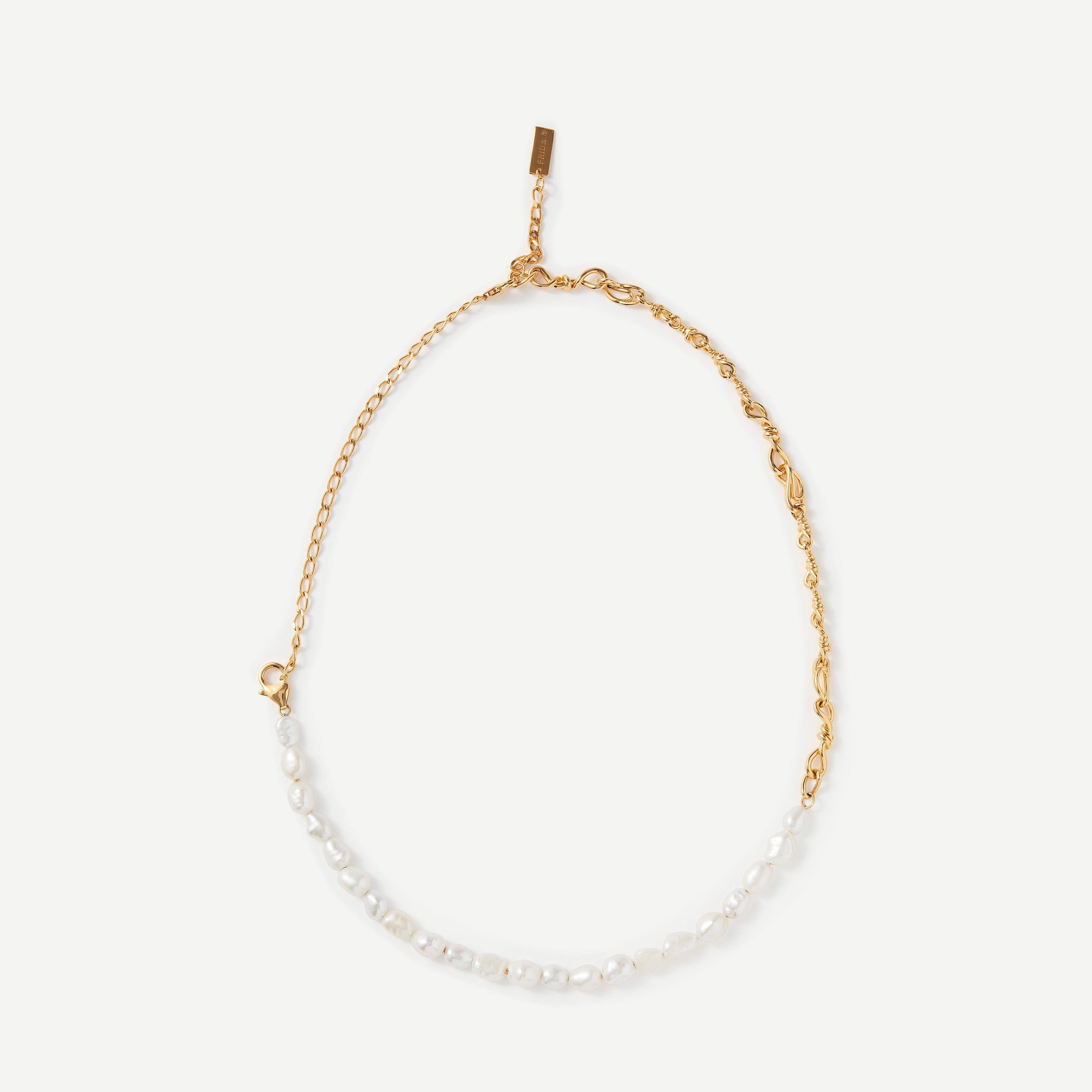 Versatile Wave Pearl Gold Necklace / Double Bracelet