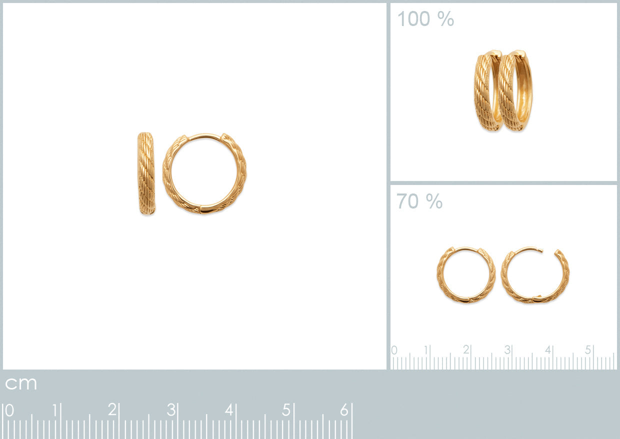 18ct Gold Plated Small Twisted Gold Hoops