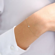 Circinius Round Diamond Silver Bracelet