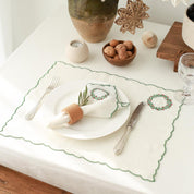 Wreath Embroidery Linen Napkins (Set of 2)