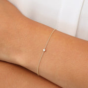 Circinius Round Diamond Silver Bracelet
