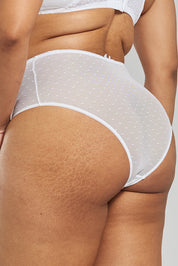 Banksia recycled-tulle high-rise briefs - Glacier White