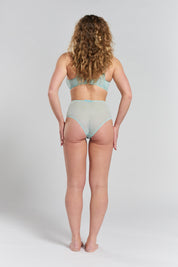 Banksia recycled-tulle high-rise briefs - Fjordland Green
