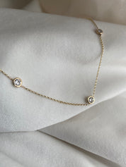 Adeline's Stardust Cuff and 18k 3 Diamond Starlight Necklace