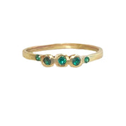 Disco Dots Emerald and hidden Emeralds Stacking Ring