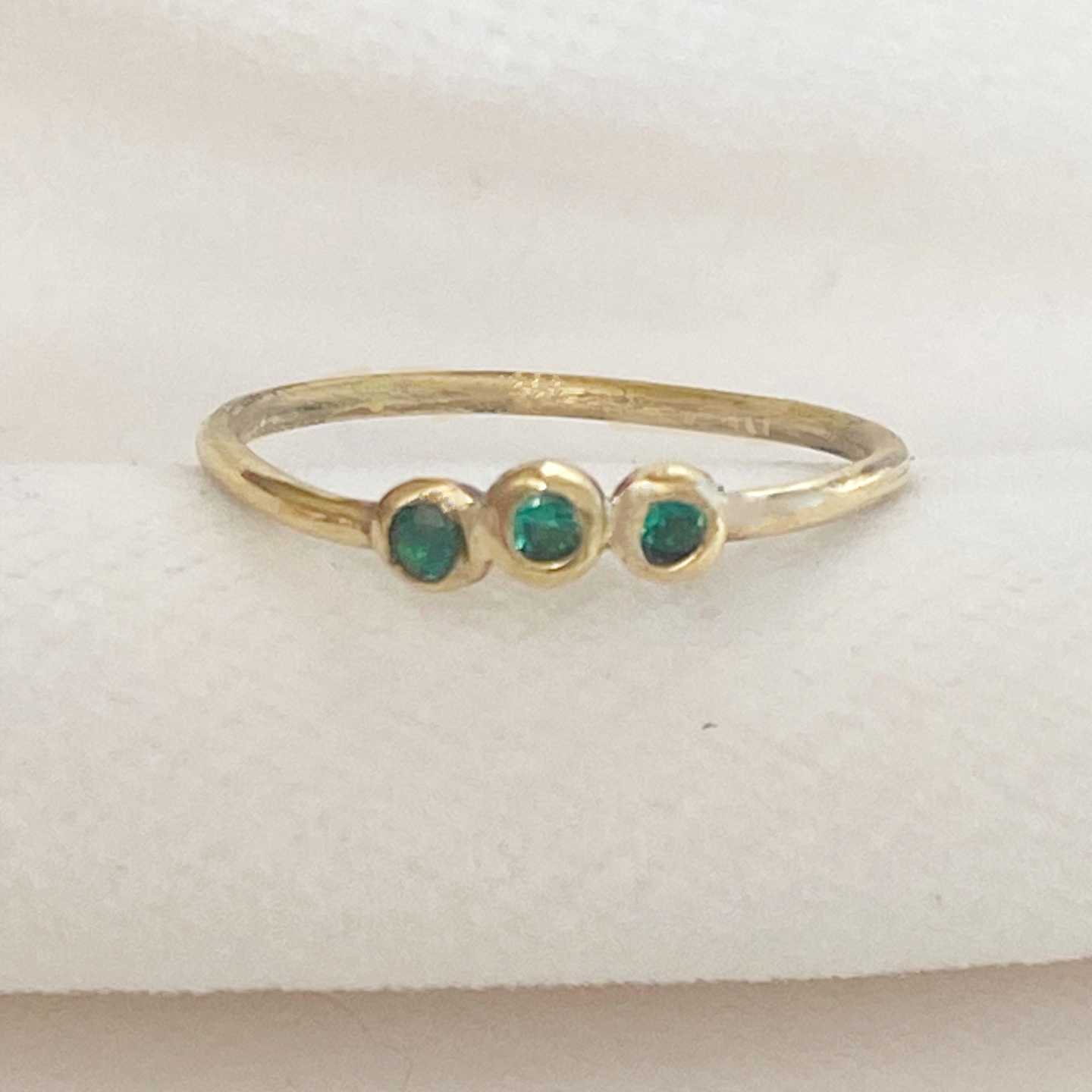 Disco Dots Emerald Trio Stacking Ring