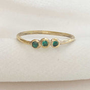 Disco Dots Emerald Trio Stacking Ring