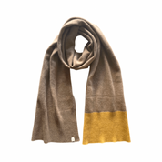 100% Recycled Cashmere Scarf in Oat & Amber Tip