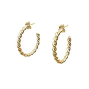 18ct Gold Plated  Rope Hoop Earrings