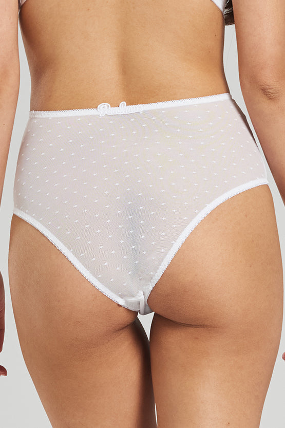 Banksia recycled-tulle high-rise briefs - Glacier White