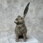 Patinated Bunny Sculpture