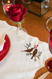 Lovebirds Embroidery Cotton Placemats (Set of 2)