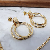 18ct Gold Plated  Dual Hoop Earrings