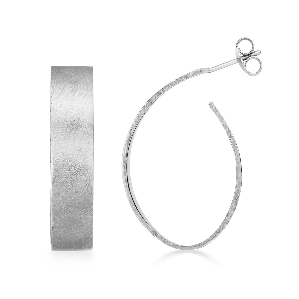 Apple Pip Hoop Earrings, Silver