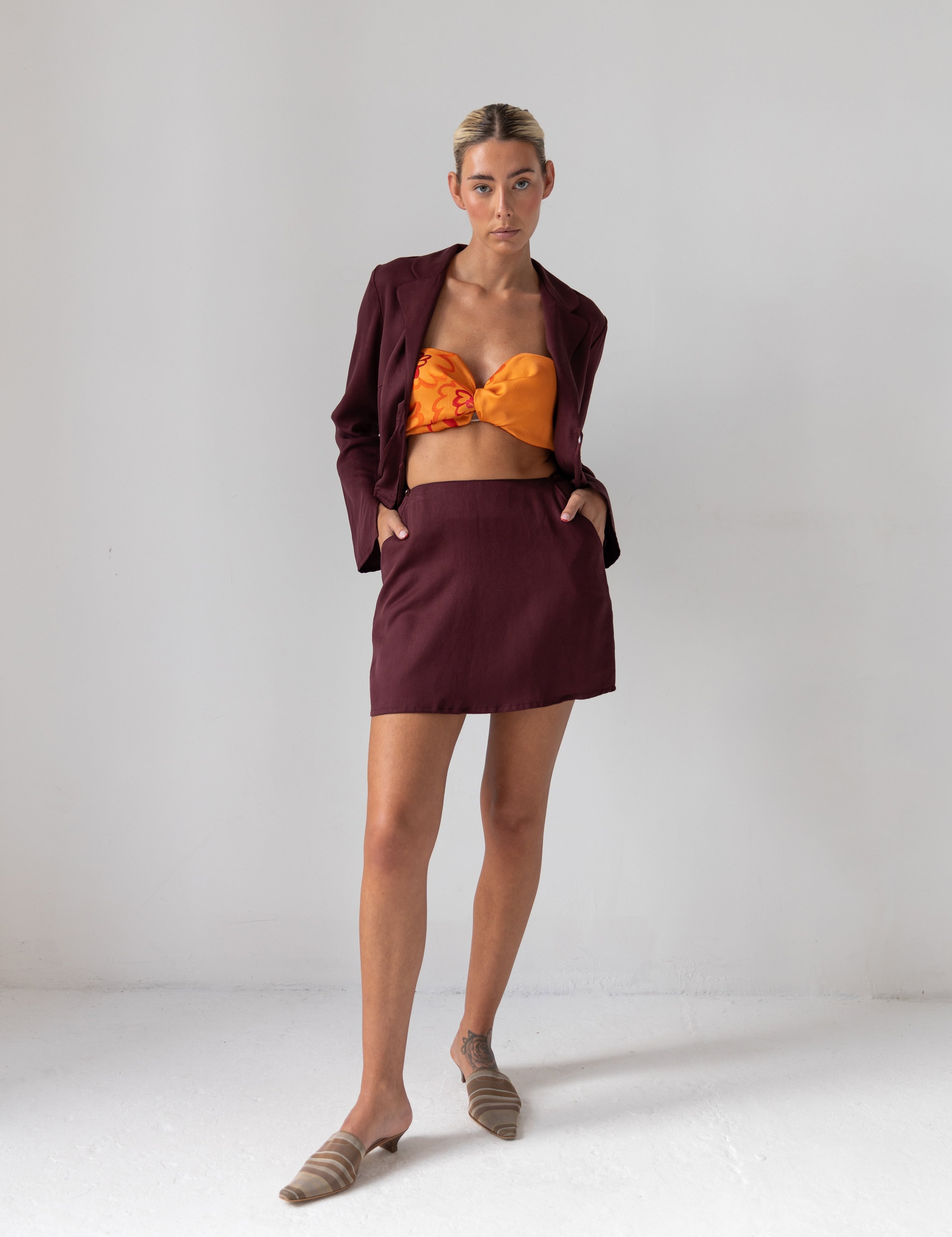 Otus Pink Skater Skirt - Ethical Sustainable Women's Clothing - ADKN