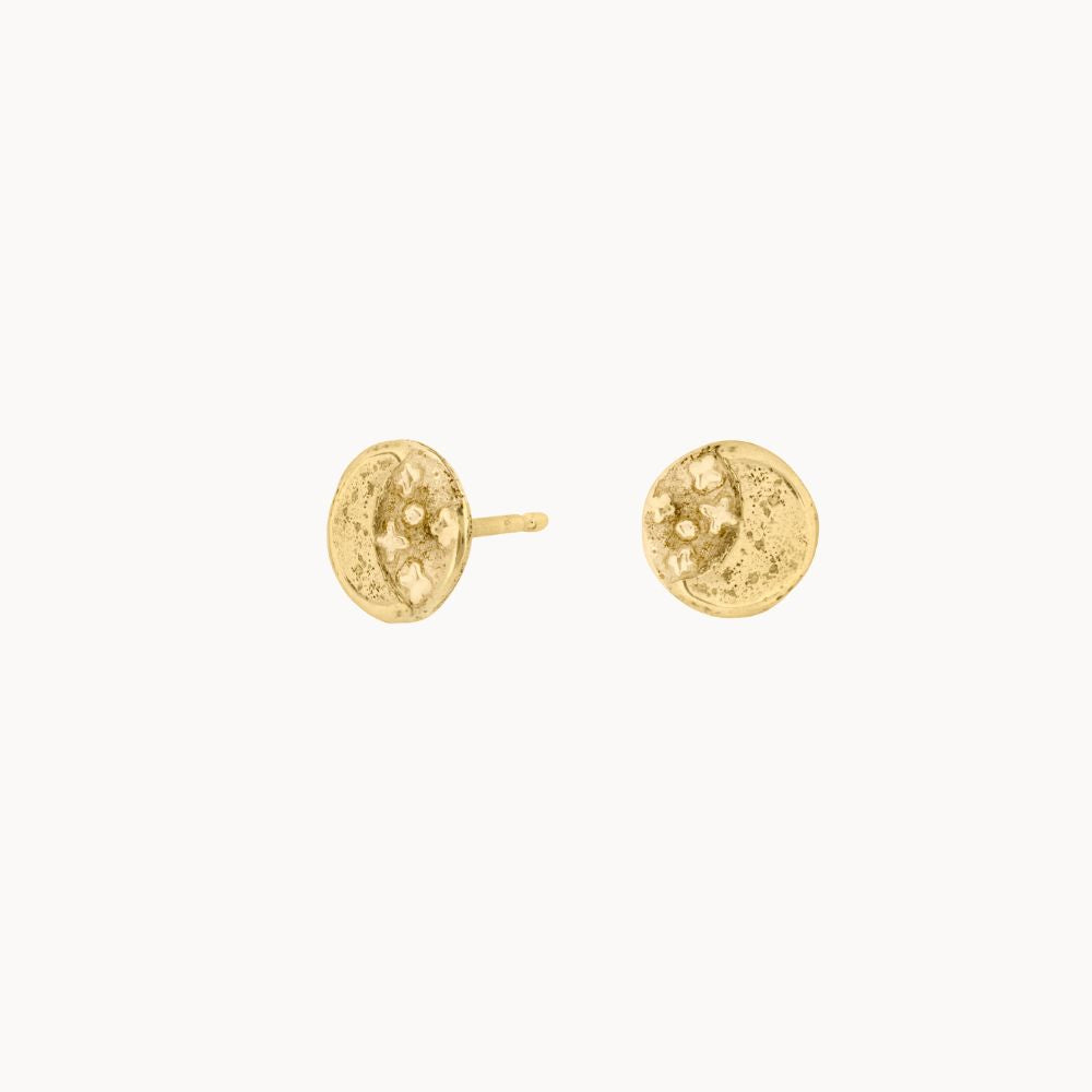 9ct Gold Mini Moonlight Stud Earrings
