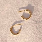 9ct Gold Mini Organic Hoop Earrings