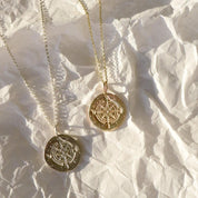 9ct Gold Personalised Wanderlust Compass Pendant Necklace