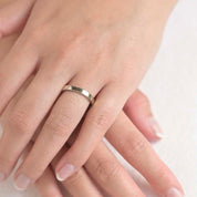 9ct White Gold Light Flat Wedding Ring