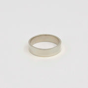 9ct White Gold Wide Flat Ring
