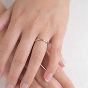 9ct Yellow Gold Hammered Delicate Wedding ring