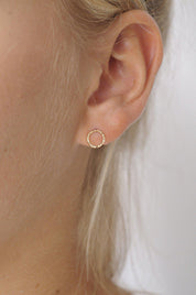 9ct Gold Hammered Small Circle Earrings