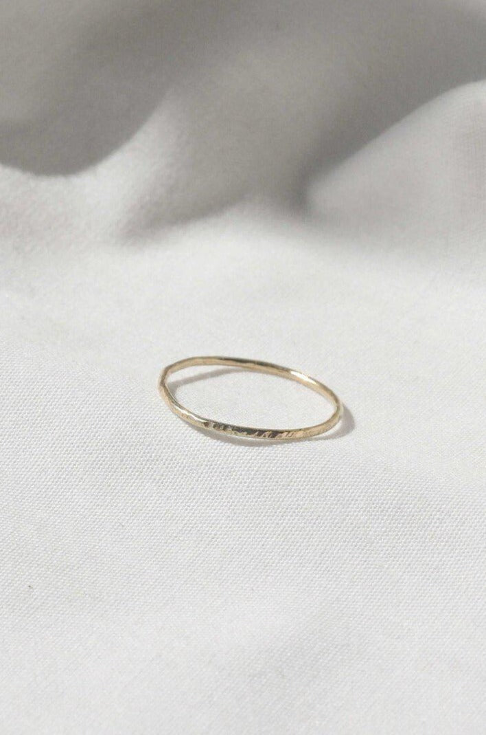 9ct Gold Hammered Stacking Ring