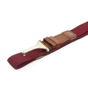 Burgundy Braid Harleck Leather and Nickel Belt