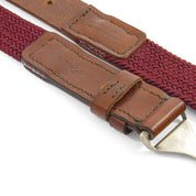 Burgundy Braid Harleck Leather and Nickel Belt