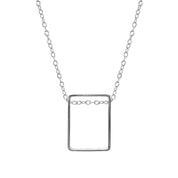 Bowen Box Mini Geometric Silver Necklace Pendant