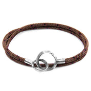 Brown Montrose Silver and Rope Bracelet